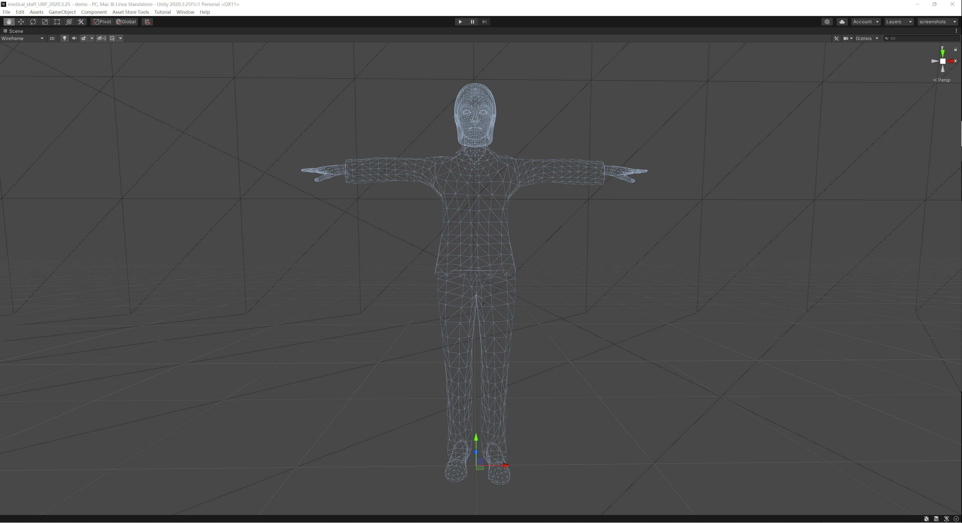Female Patient Low-poly 3D model_3