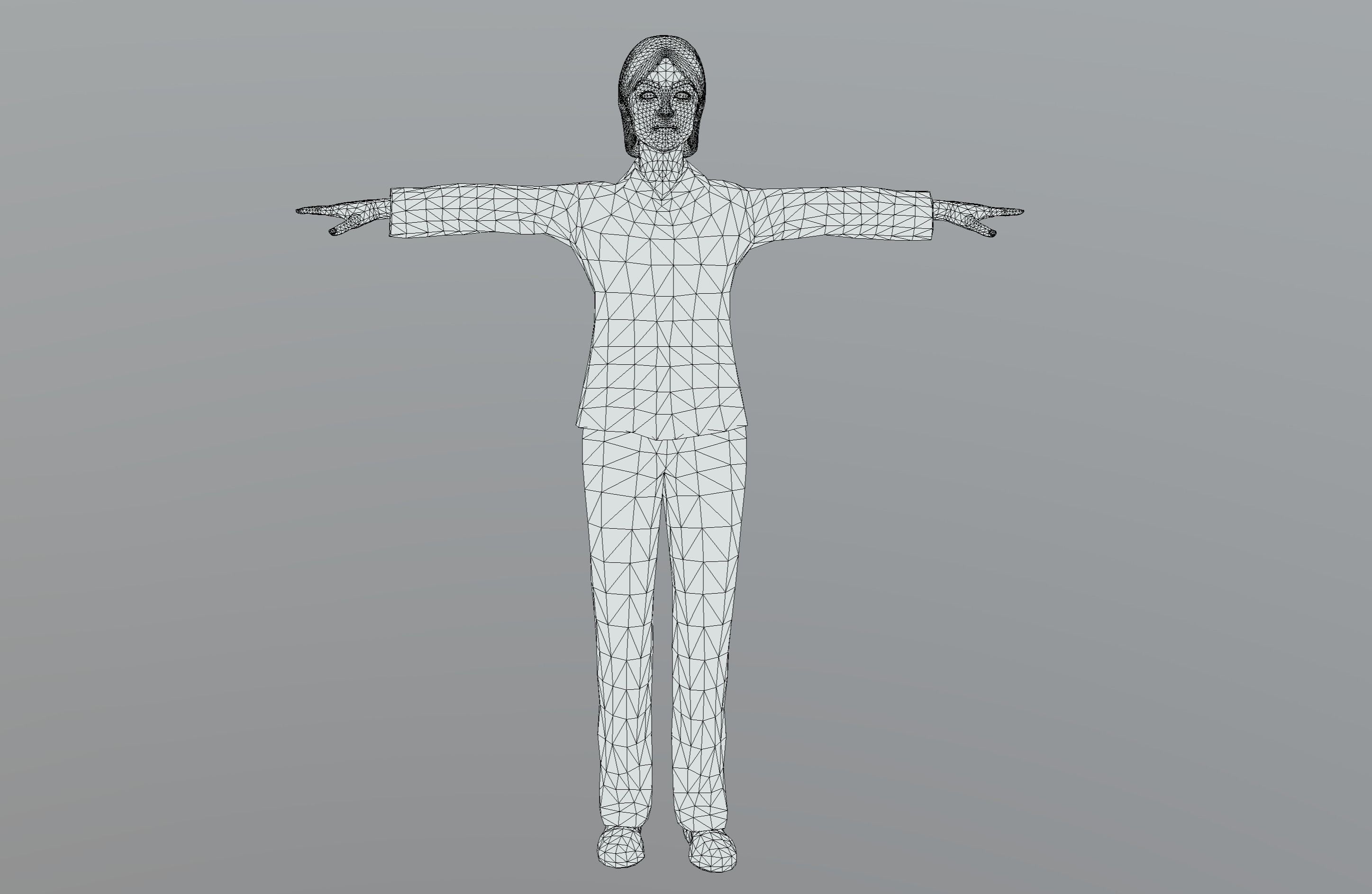 Female Patient Low-poly 3D model_13