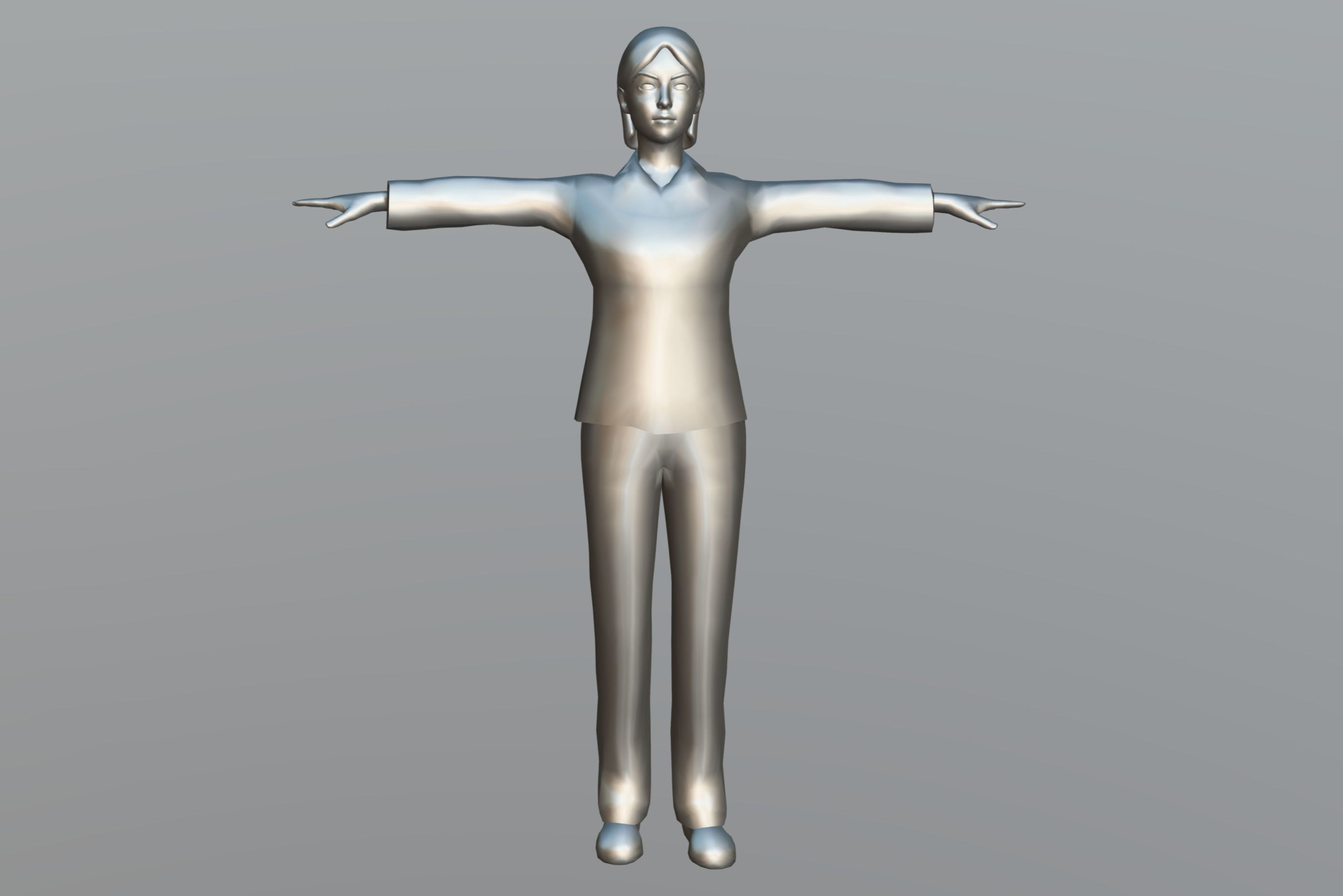 Female Patient Low-poly 3D model_14