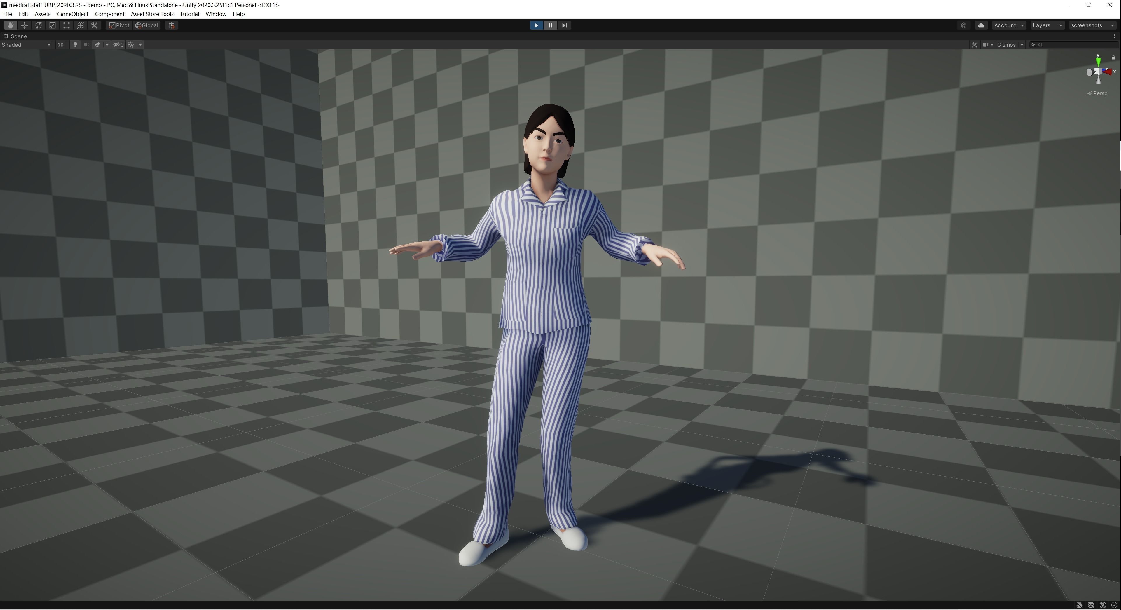 Female Patient Low-poly 3D model_11