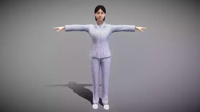 Female Patient Low-poly 3D model