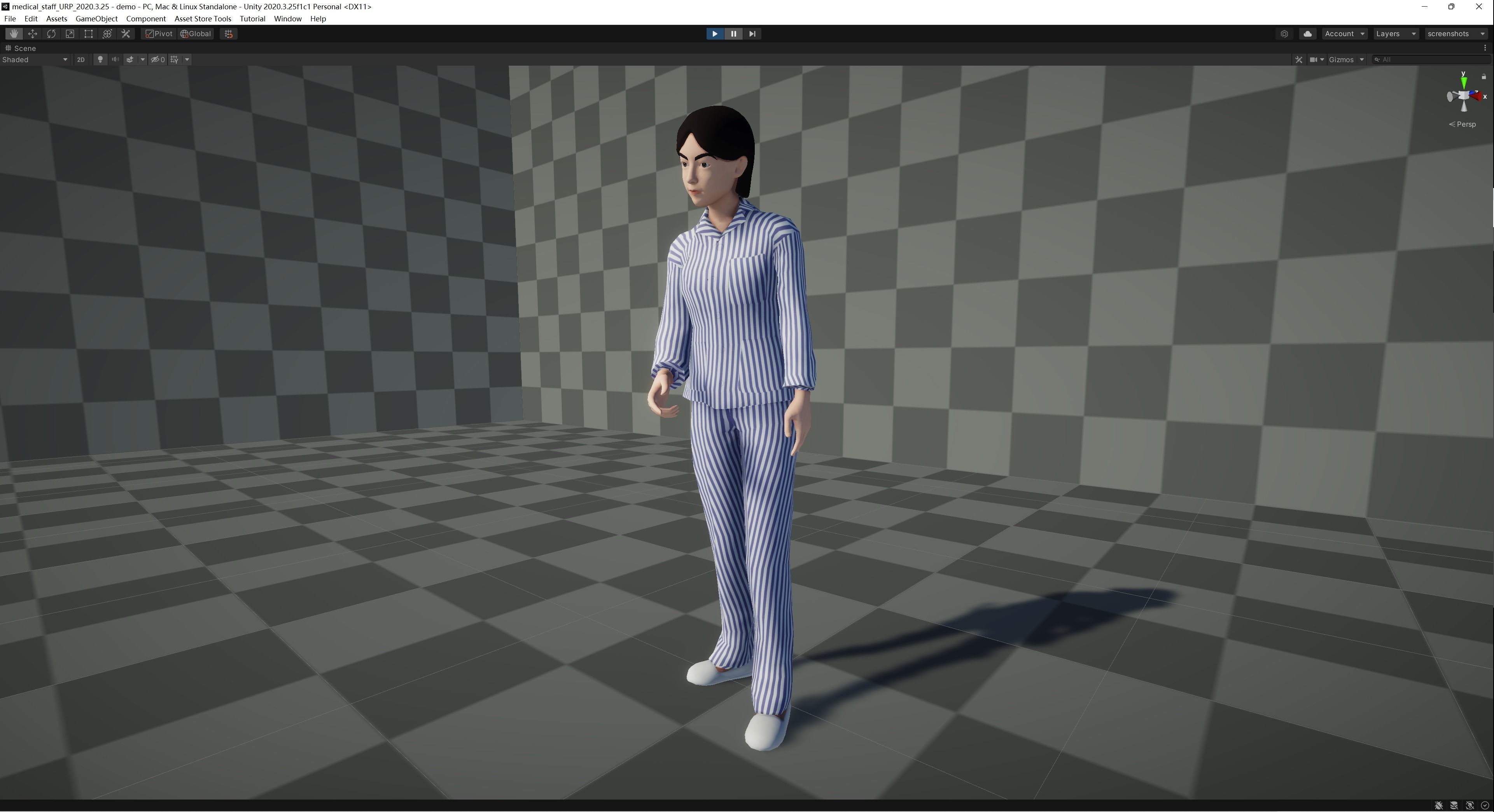 Female Patient Low-poly 3D model_5