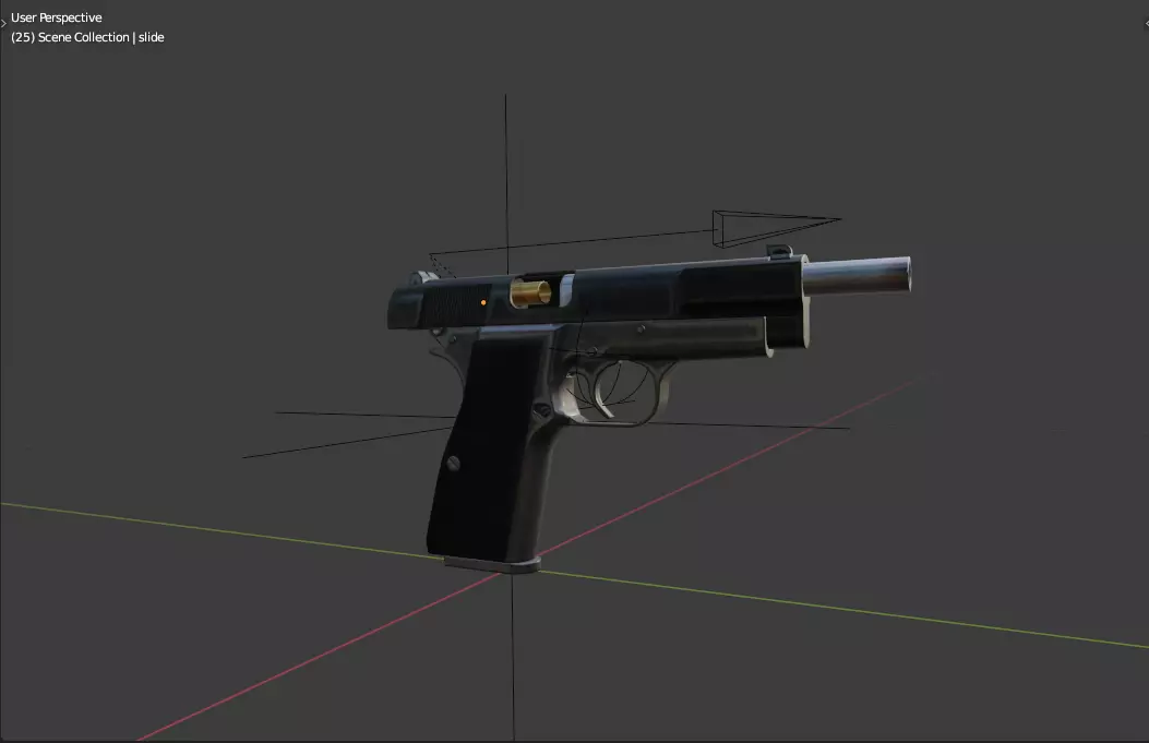 9mm Pistol rigged blender file 3D Model 3D model_0