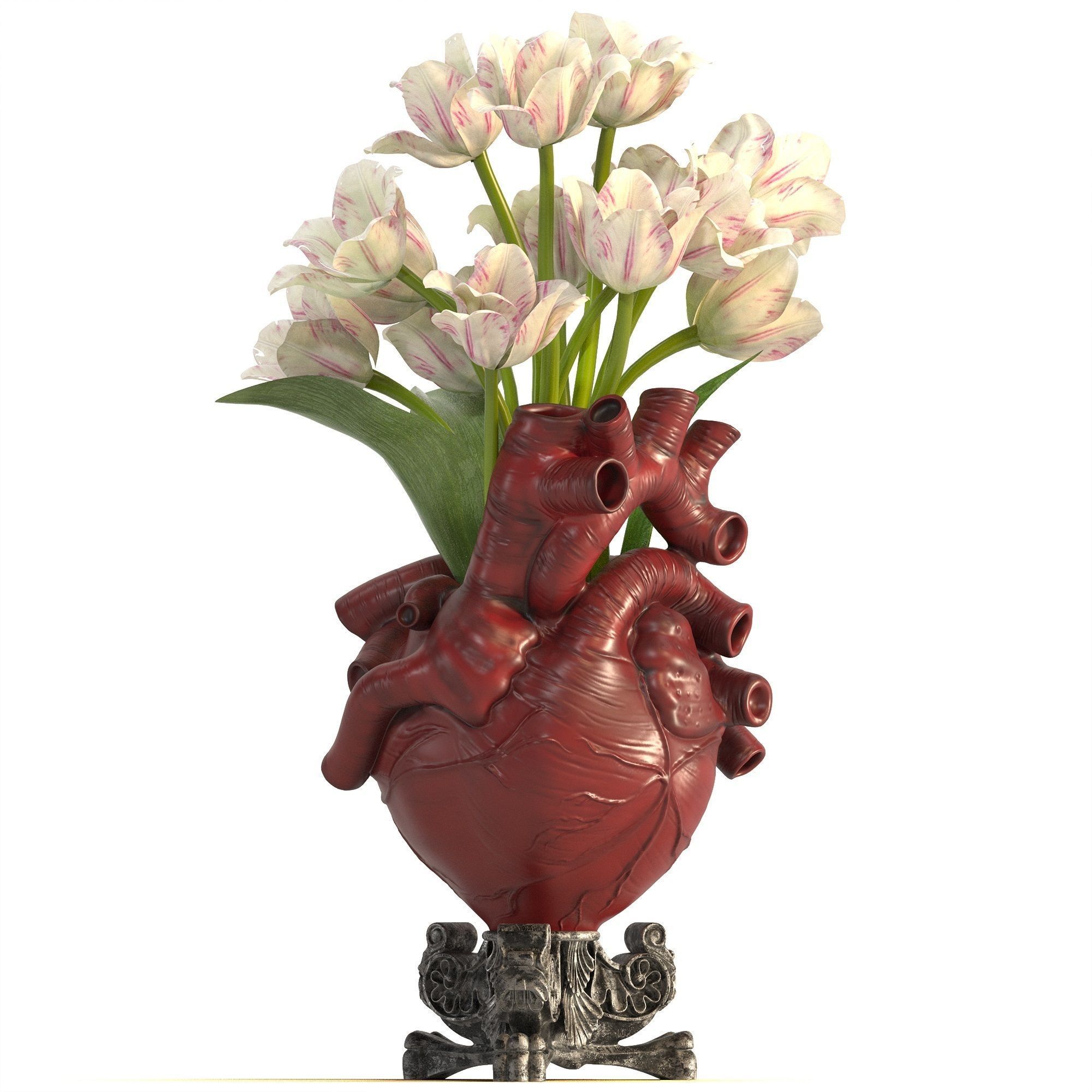 Heart Vase 2 Red 3D model_1