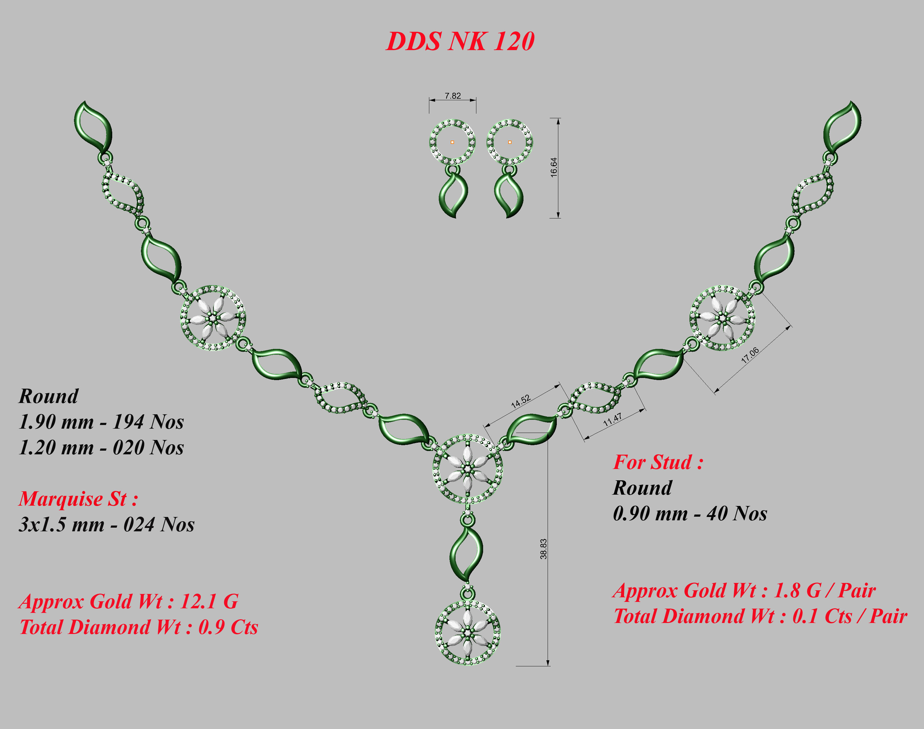 necklace  53  bulk  3dm files ready to print  part 06 3D print model_9