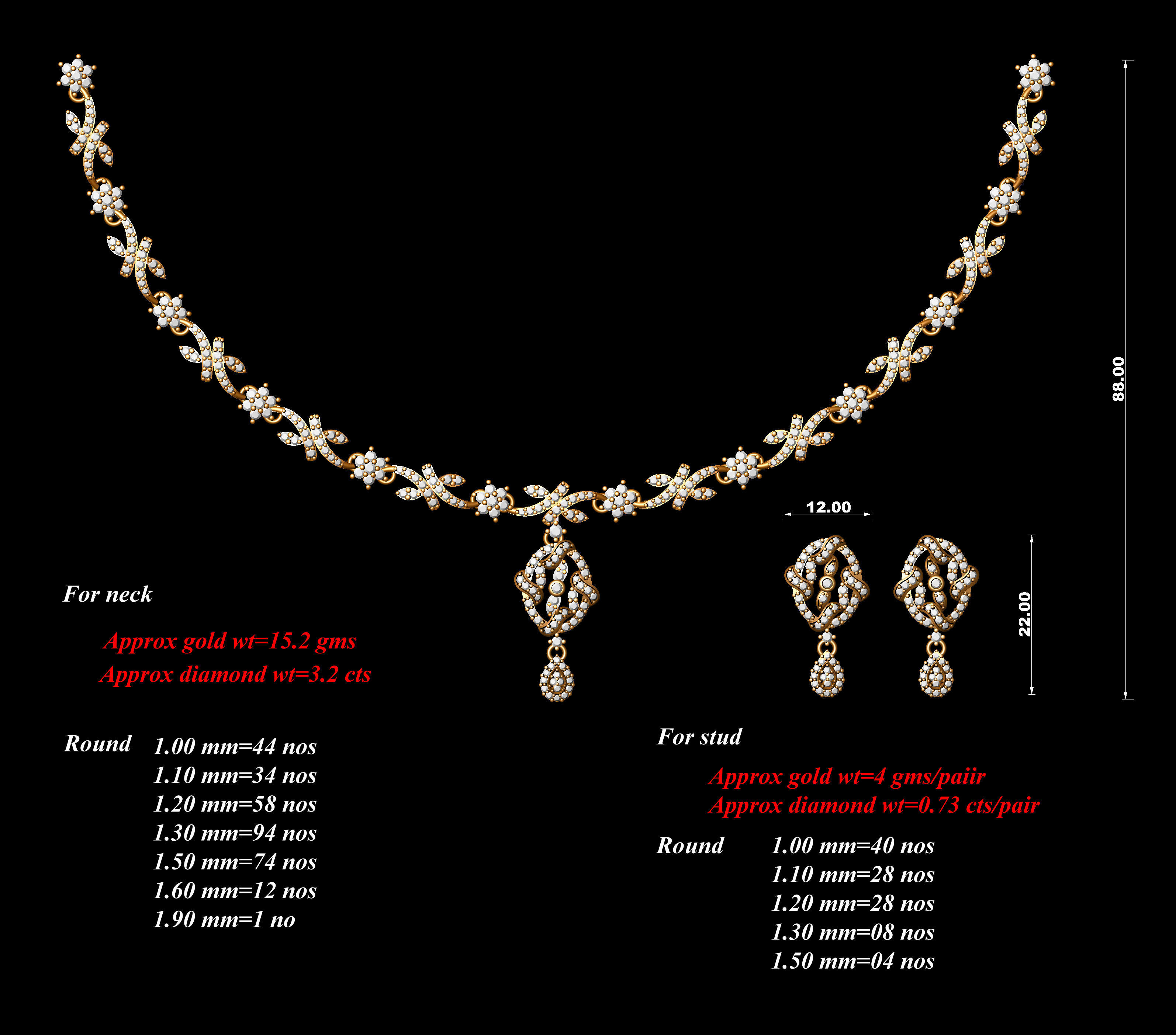 necklace  53  bulk  3dm files ready to print  part 06 3D print model_22