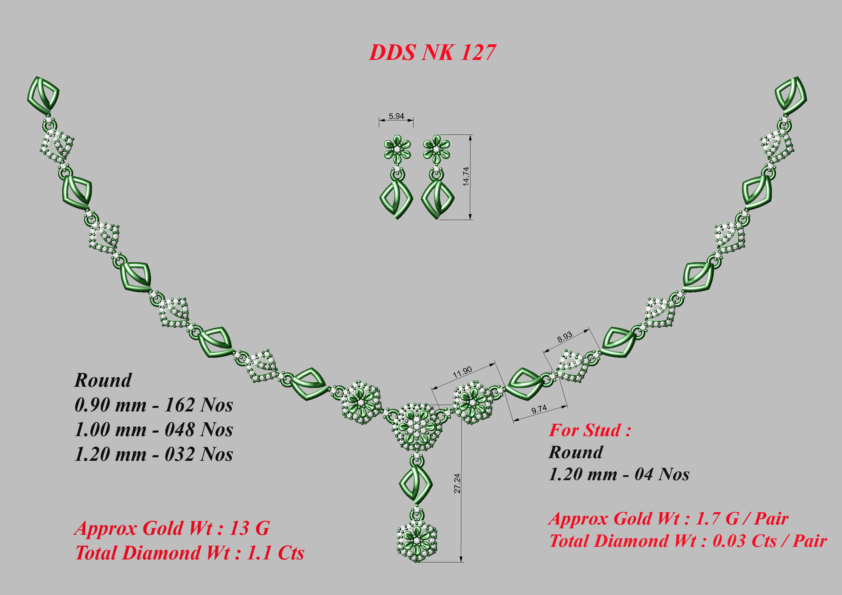 necklace  53  bulk  3dm files ready to print  part 06 3D print model_16