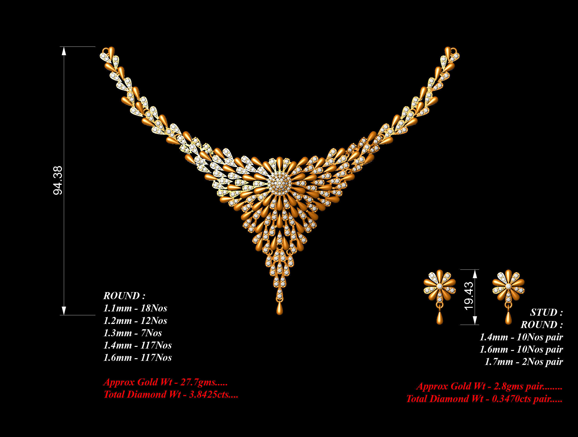 necklace  53  bulk  3dm files ready to print  part 06 3D print model_30