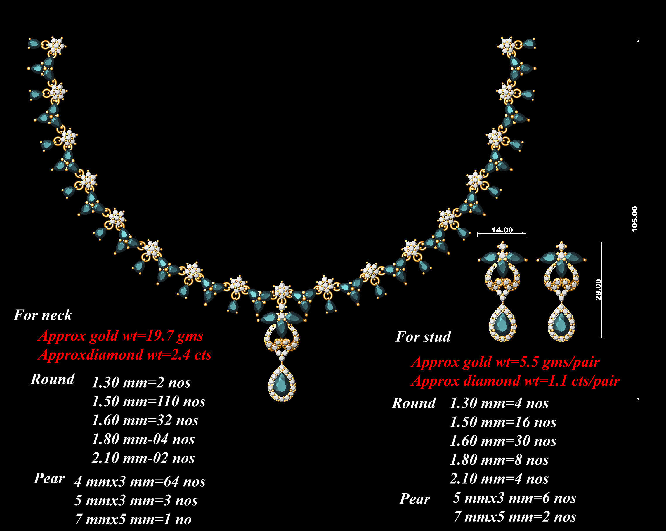 necklace  53  bulk  3dm files ready to print  part 06 3D print model_23