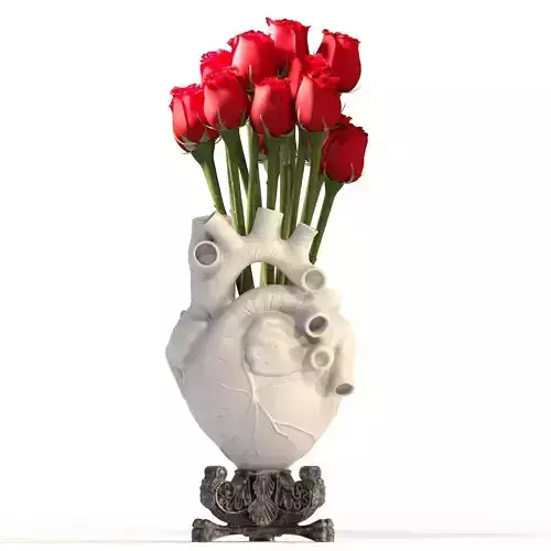 Heart Vase 2 White