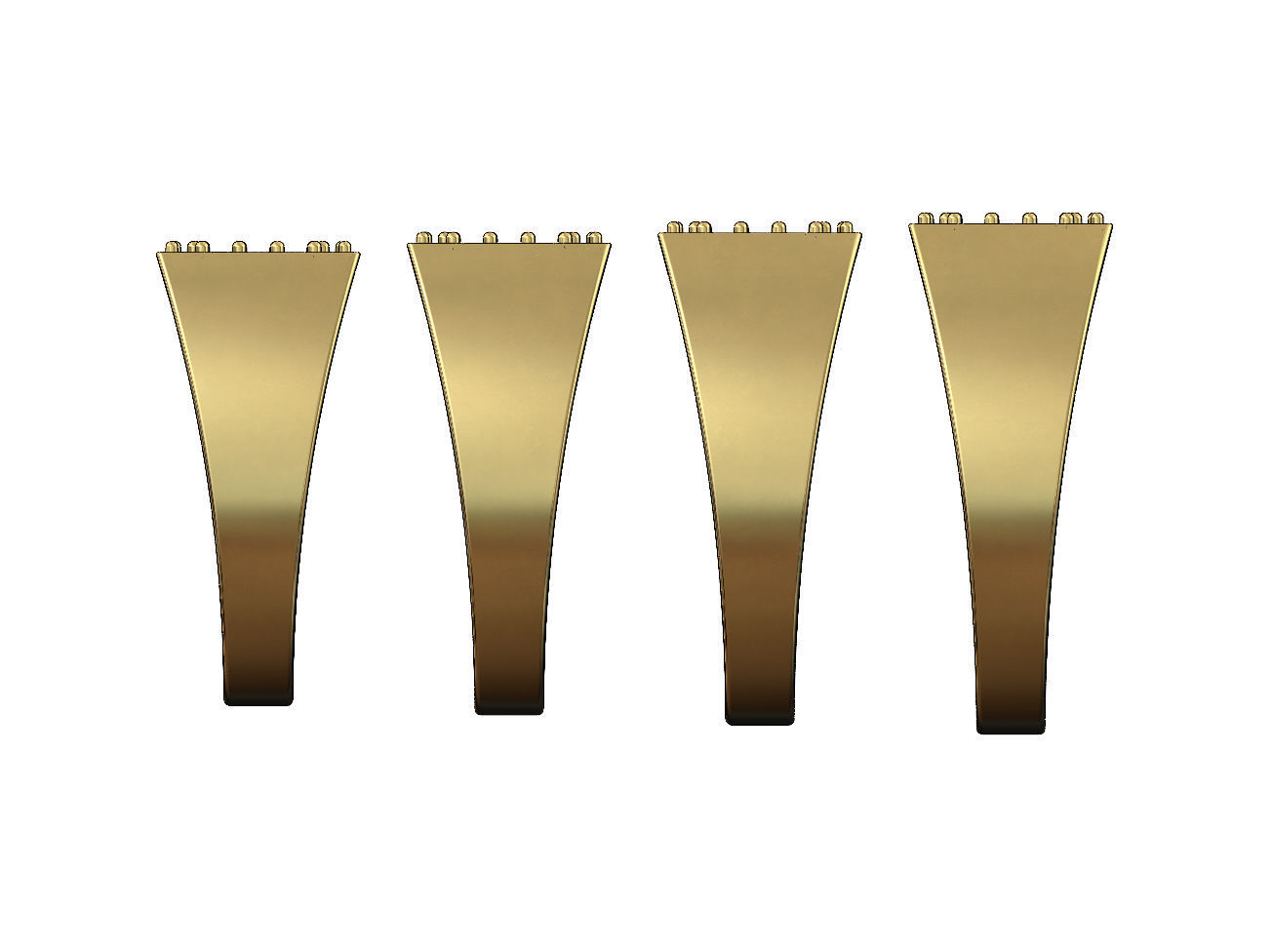 Diamond open rectangular top ring US sizes 6to9 3D model 3D printable ...