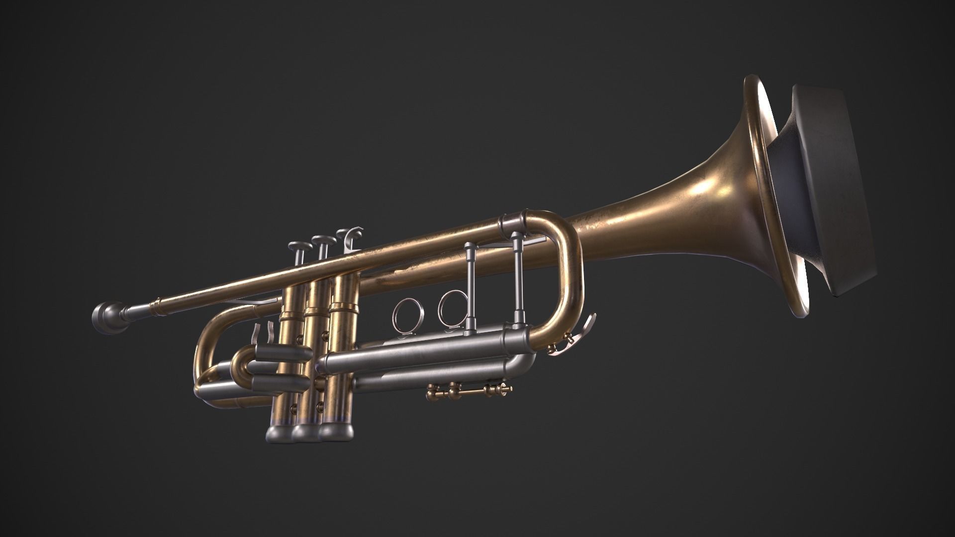 Trumpet Low-poly 3D model_4