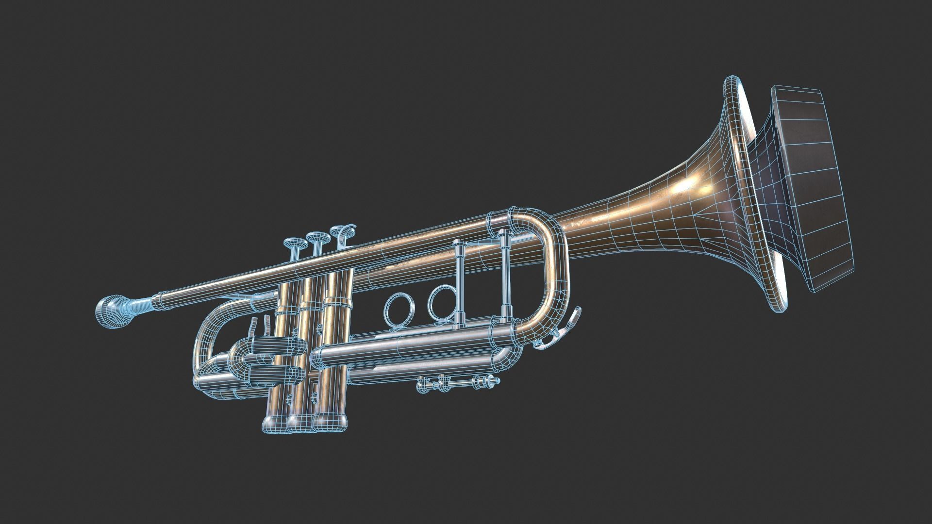 Trumpet Low-poly 3D model_5