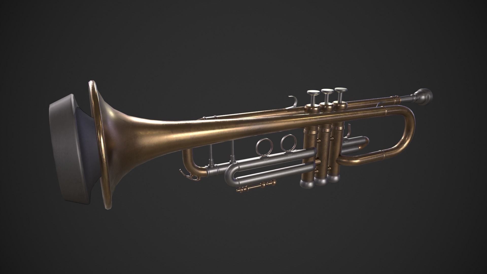 Trumpet Low-poly 3D model_2