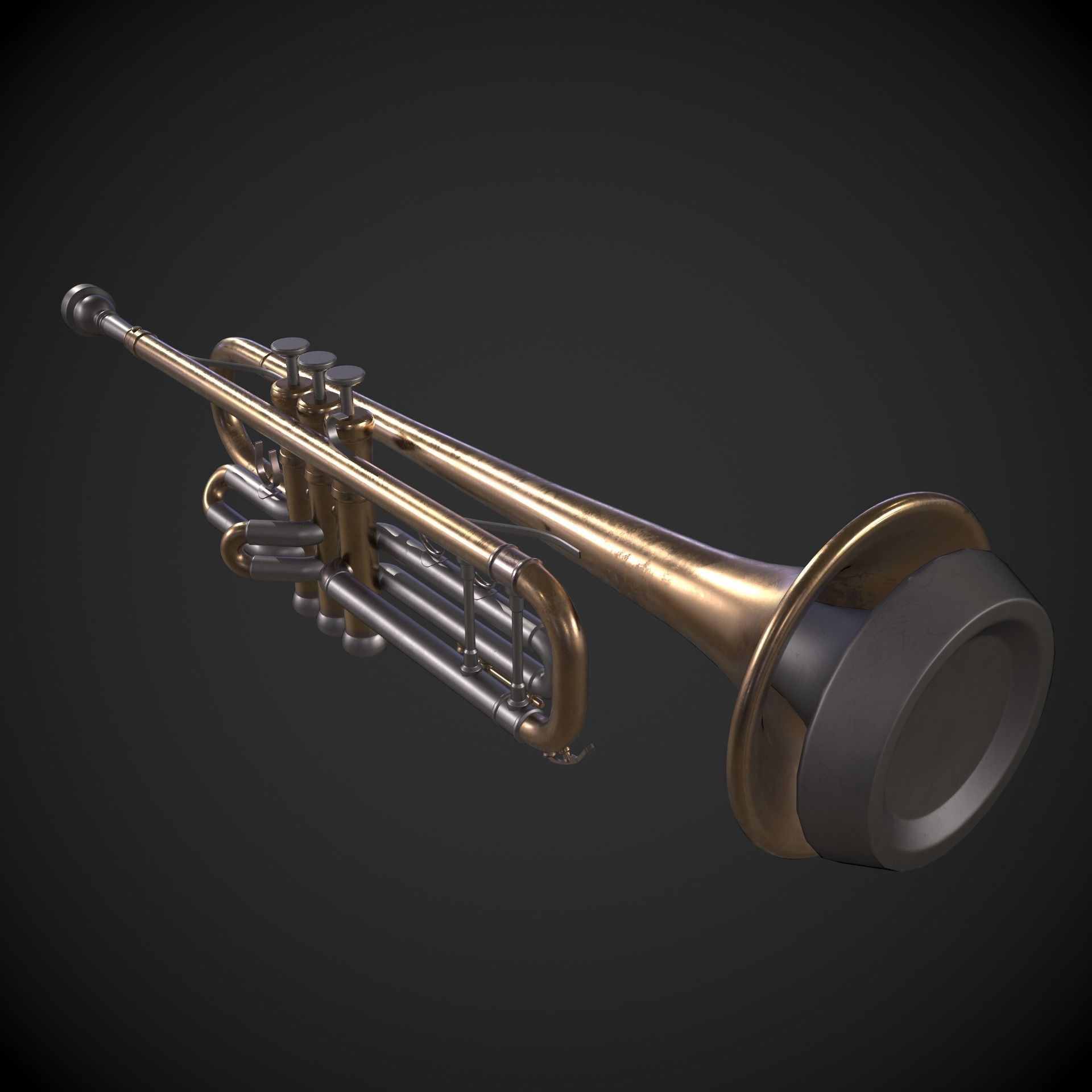 Trumpet Low-poly 3D model_10