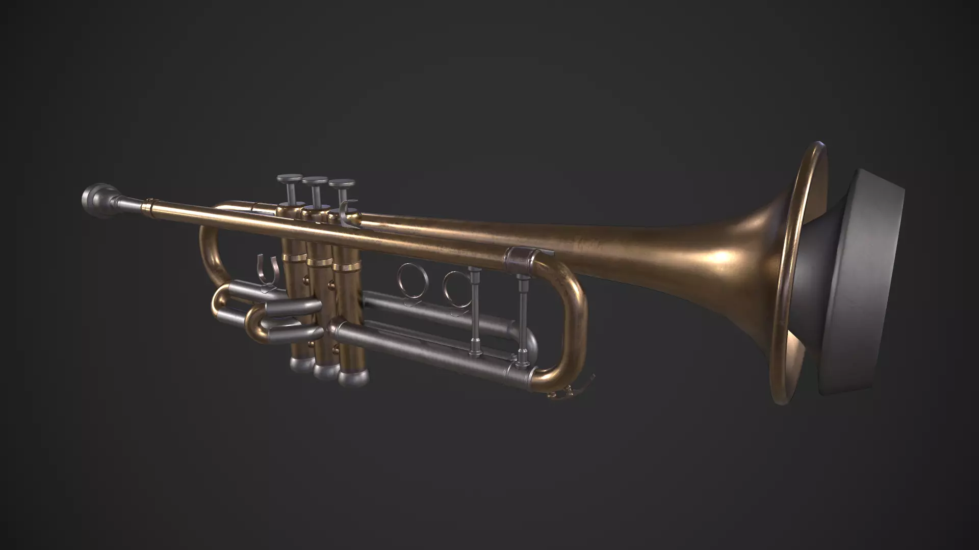 Trumpet Low-poly 3D model_0