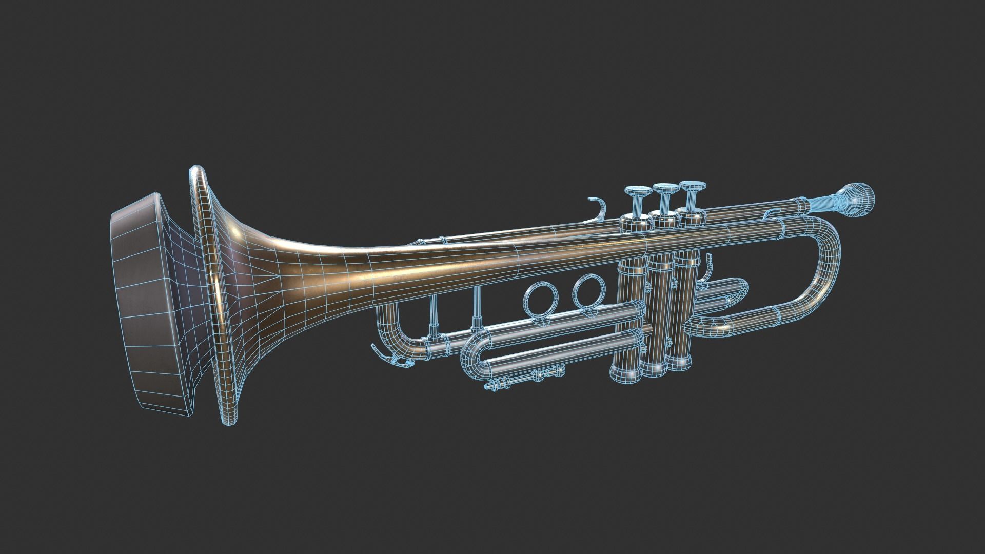 Trumpet Low-poly 3D model_3