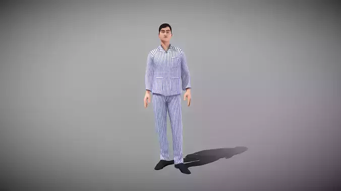 Male Patient Low-poly 3D model