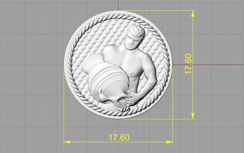 Aquarius zodiac sign Model 2498 3D print model_6
