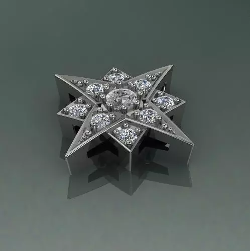 Pendant star Model 2488 3D print model_0