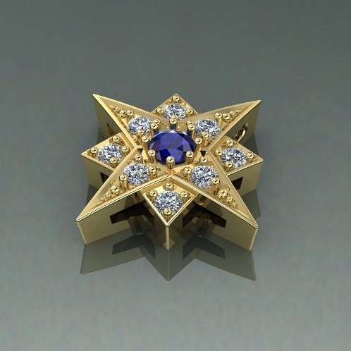 Pendant star Model 2488 3D print model_1