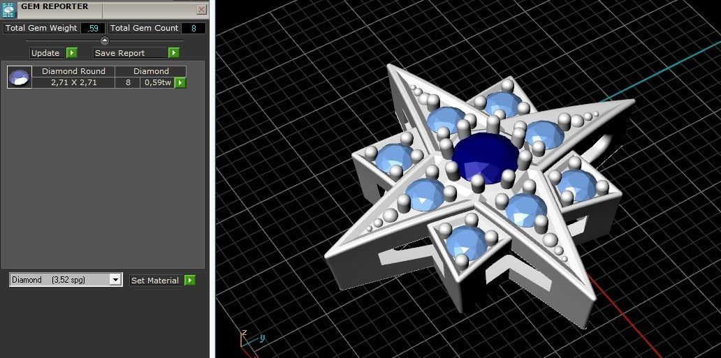 Pendant star Model 2488 3D print model_9
