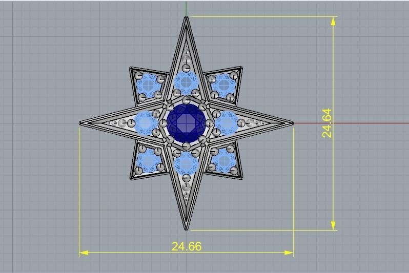 Pendant star Model 2488 3D print model_6