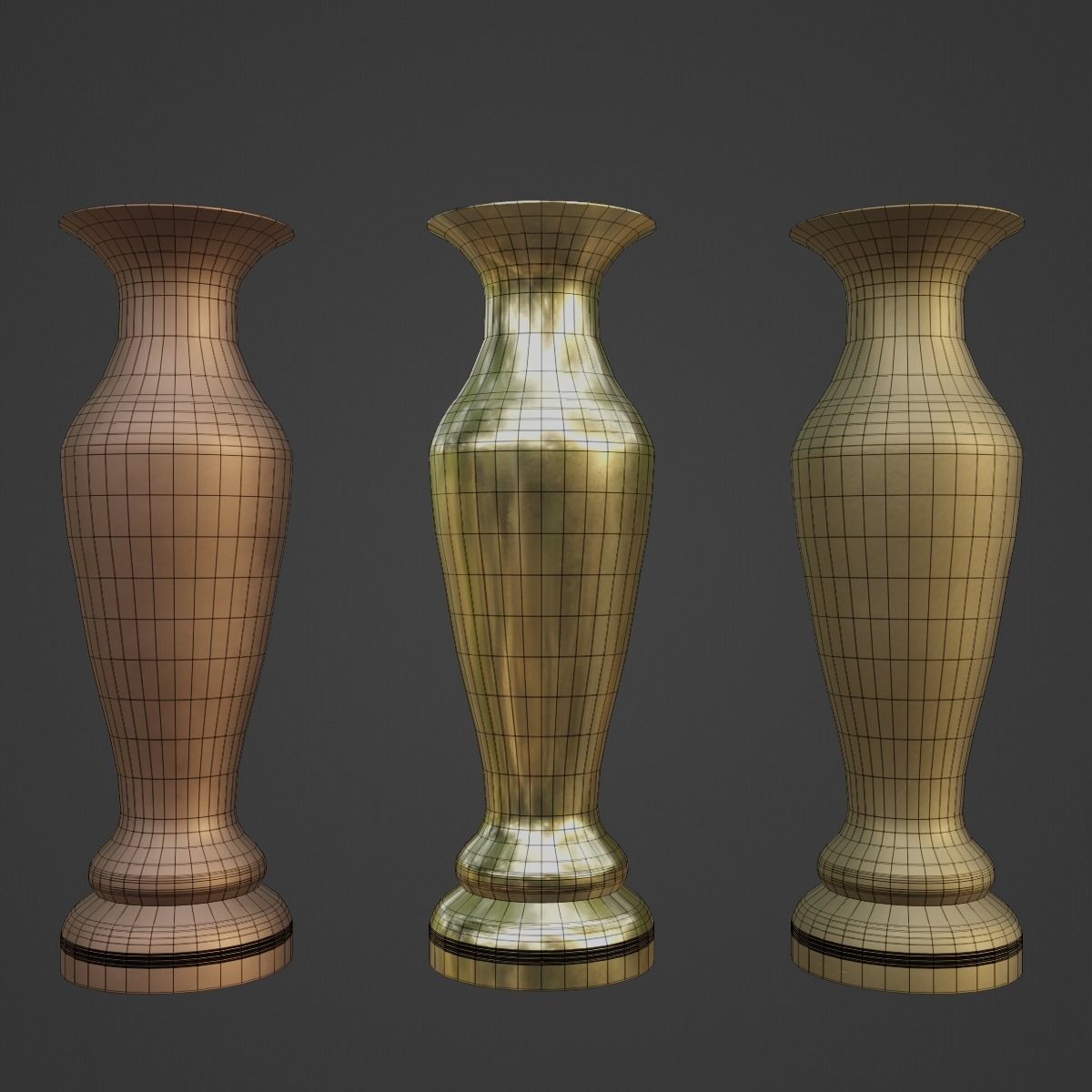 Decorative Vase Low-poly 3D model_11