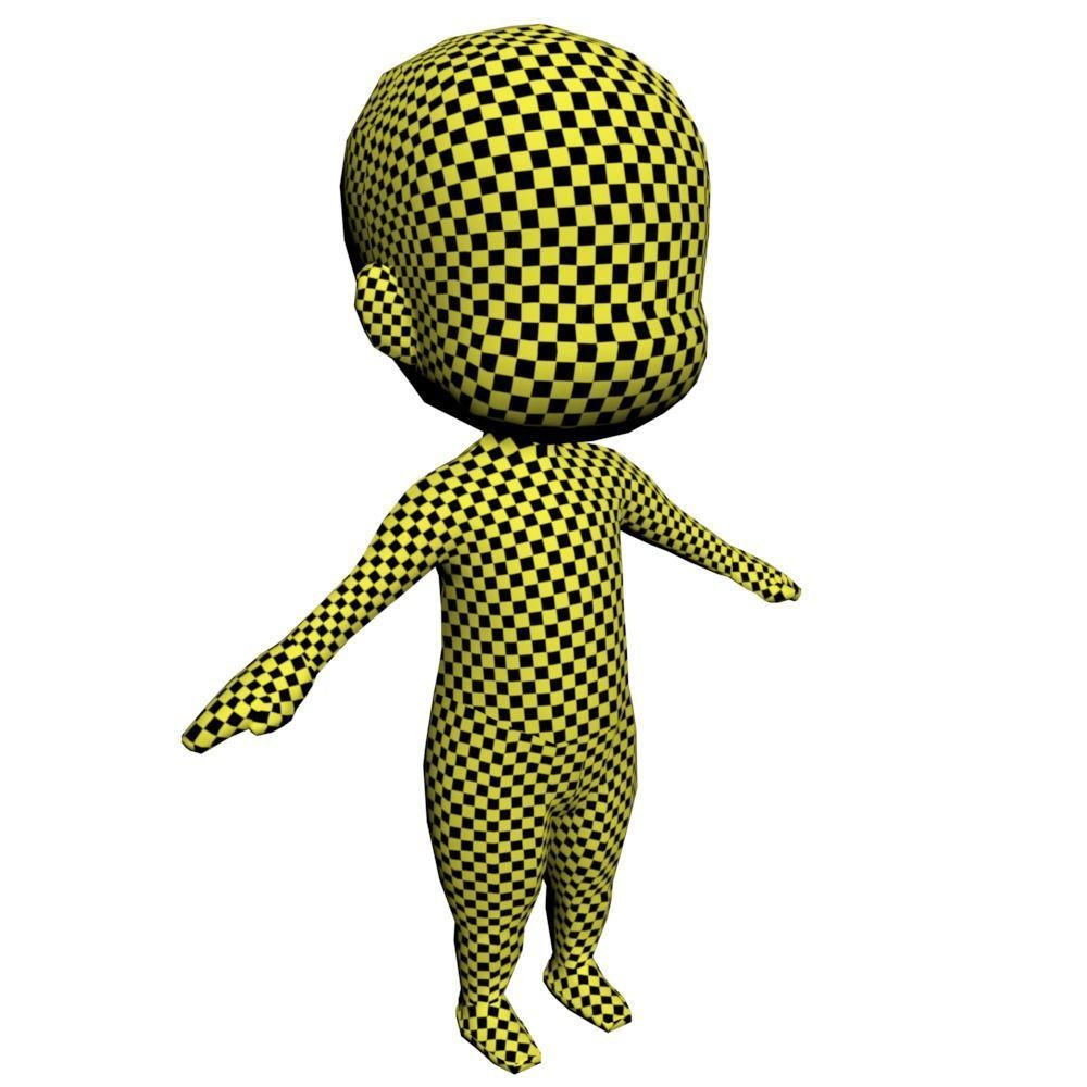 unwrapped low-poly character base mesh  Low-poly 3D model_5