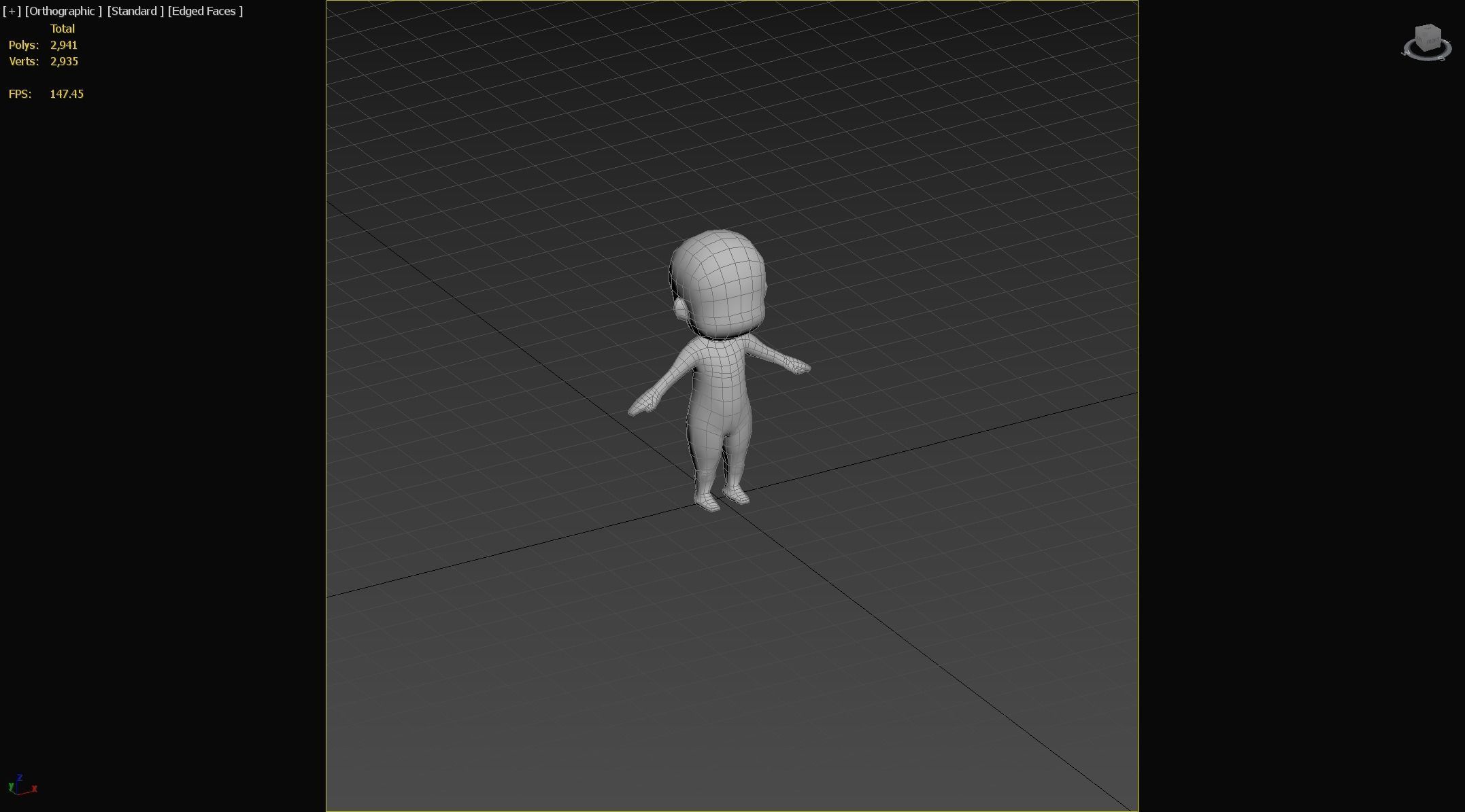 unwrapped low-poly character base mesh  Low-poly 3D model_7