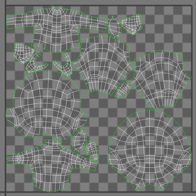 unwrapped low-poly character base mesh  Low-poly 3D model_6