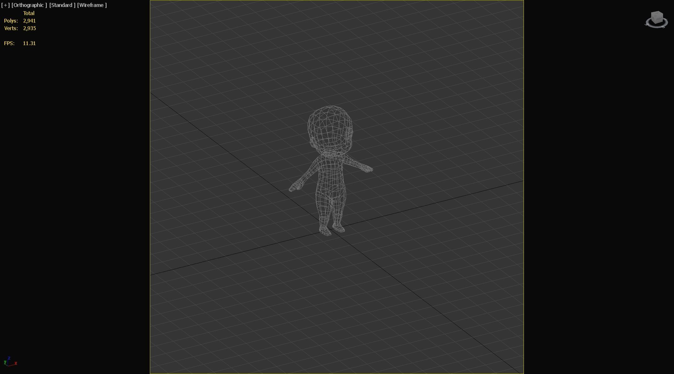 unwrapped low-poly character base mesh  Low-poly 3D model_8