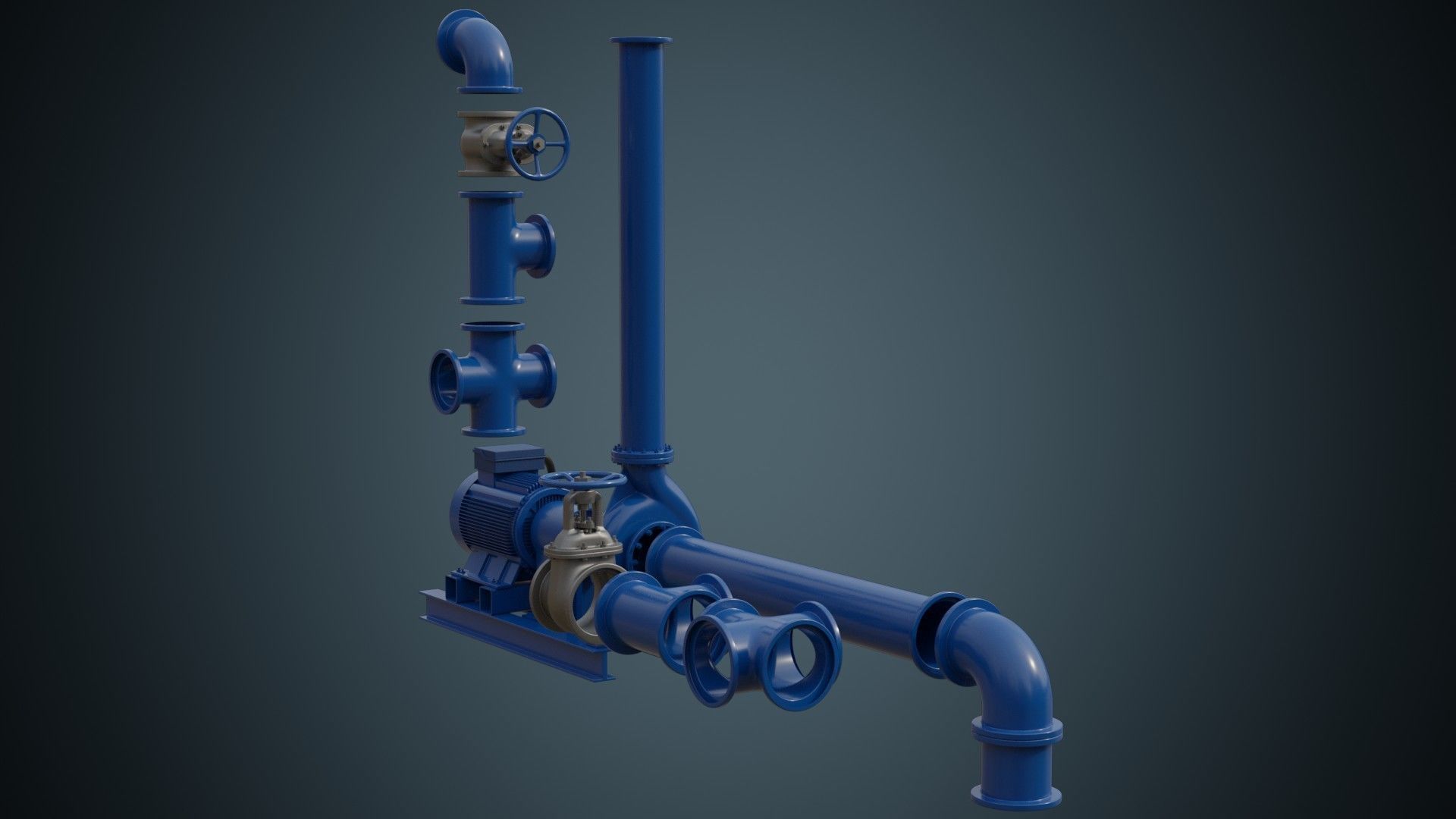 Water Pump 3 Basic 3D model_1