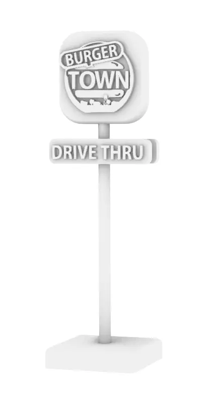 THE FAMOUS FAST FOOD DRIVE THROUGH SIGN Free 3D print model_0