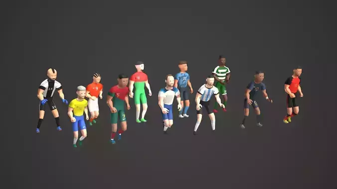 Football Soccer Players Animated Rigged