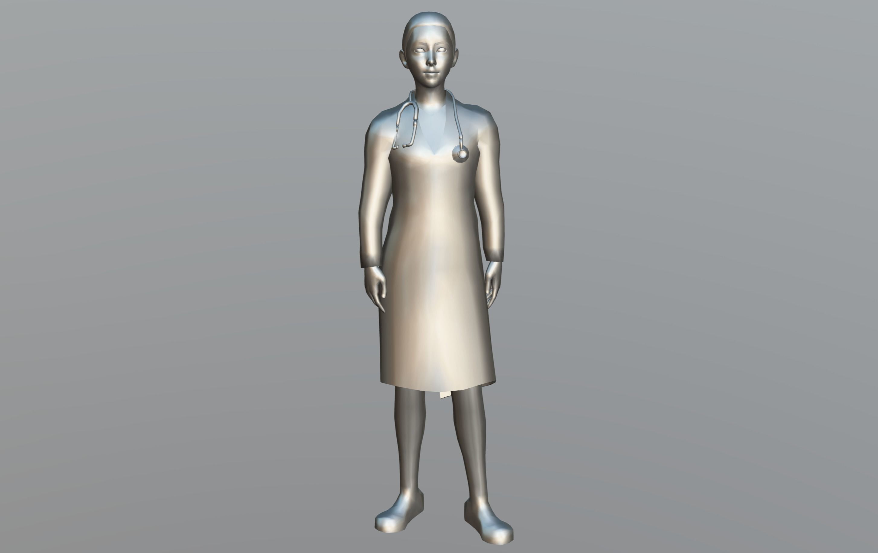 Female Doctor Low-poly 3D model_12