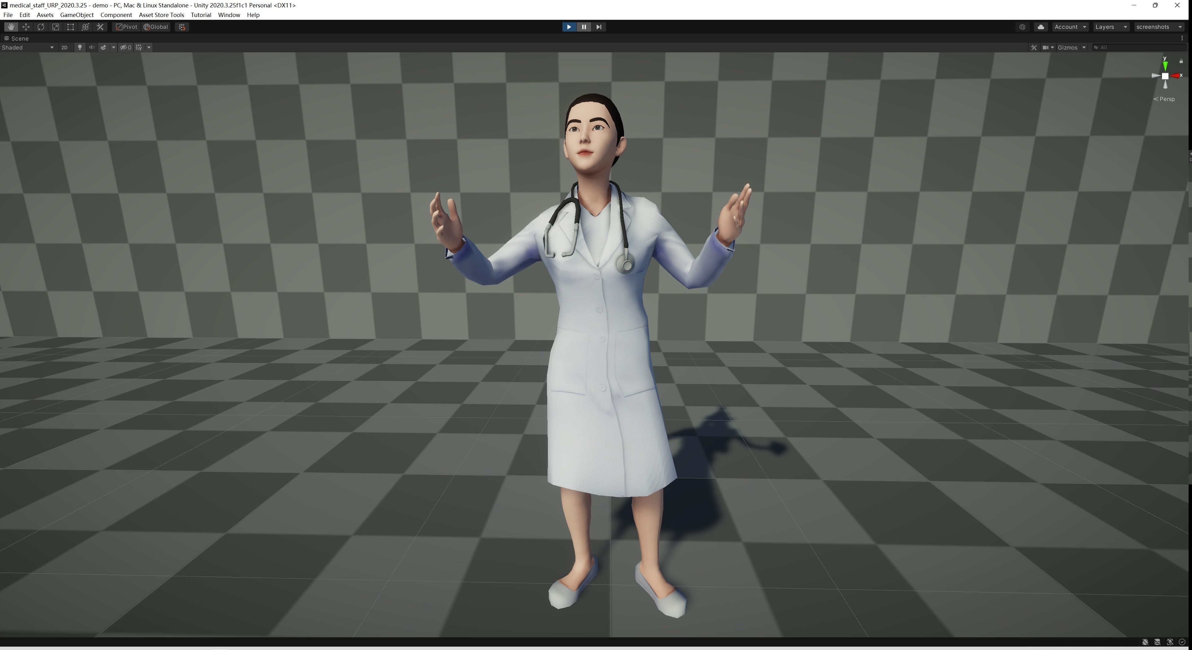 Female Doctor Low-poly 3D model_10