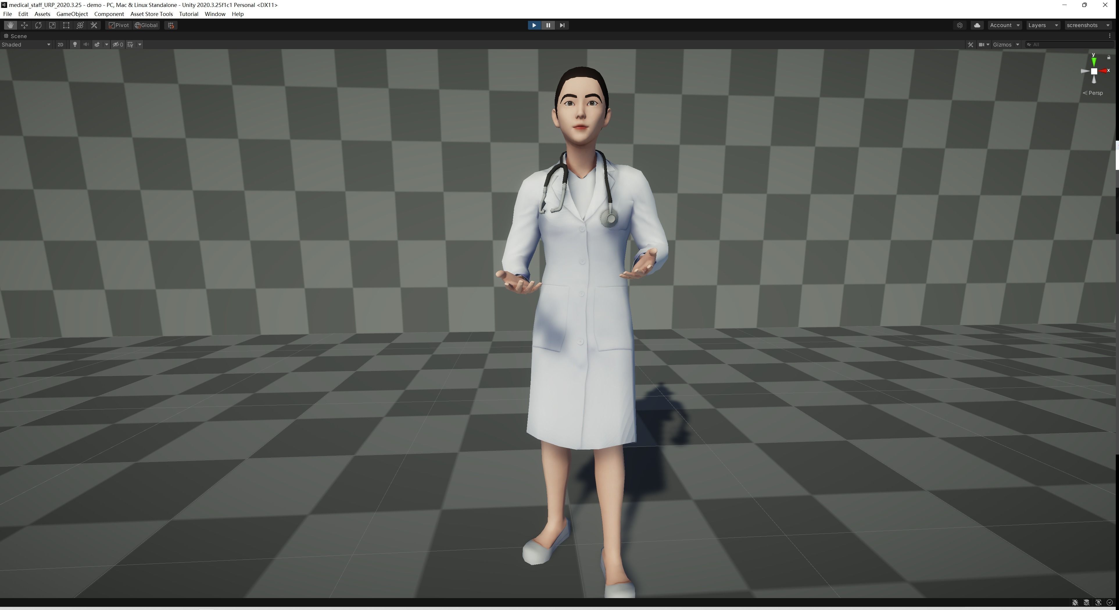 Female Doctor Low-poly 3D model_8