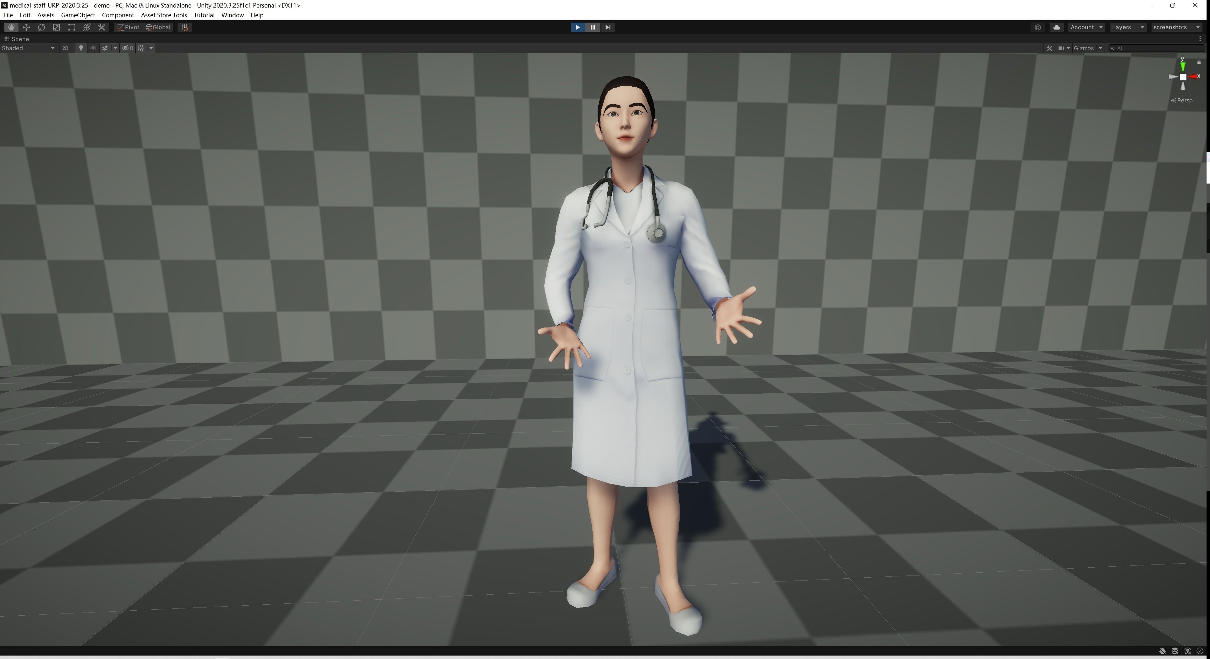 Female Doctor Low-poly 3D model_7