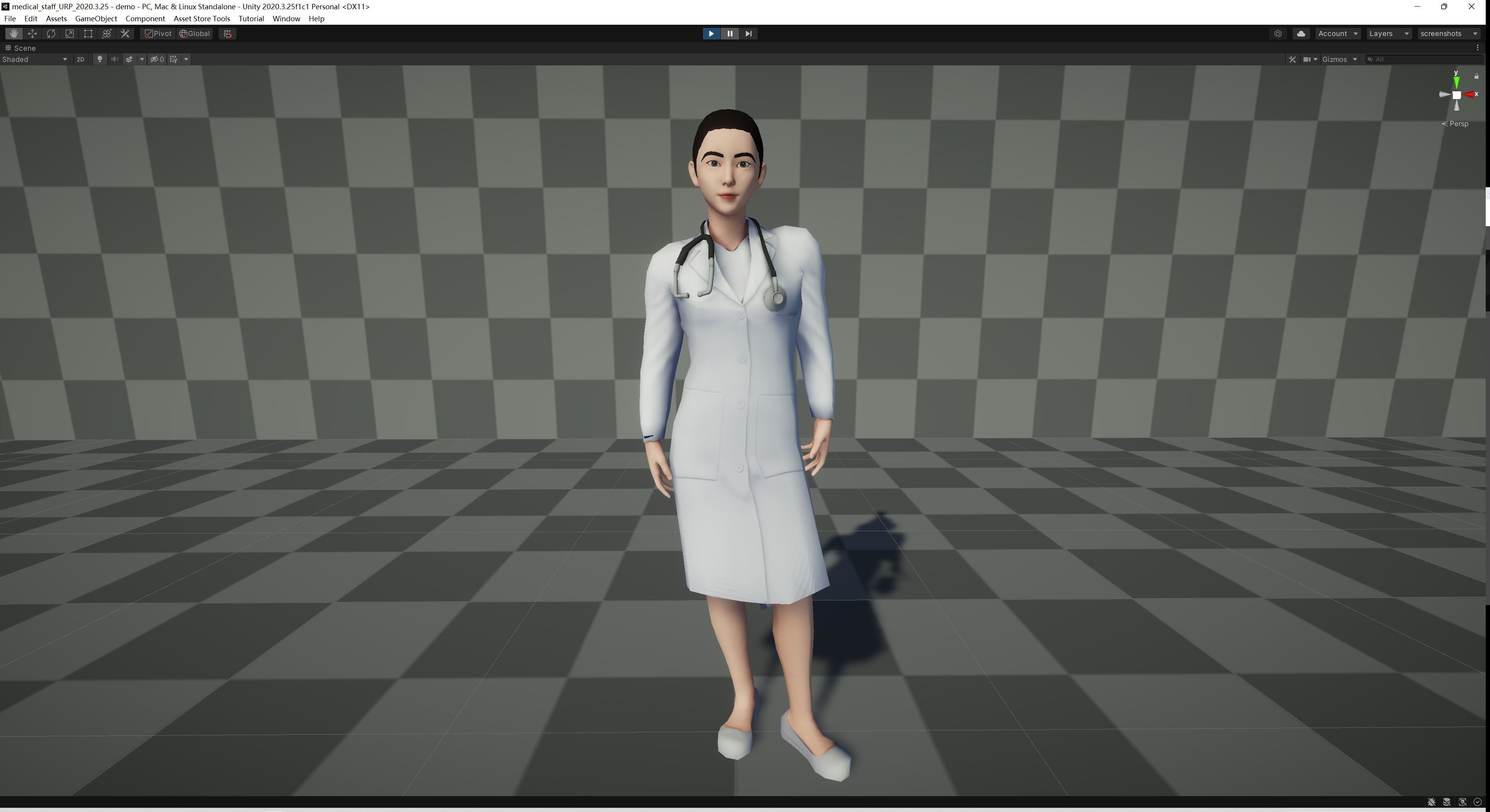 Female Doctor Low-poly 3D model_6