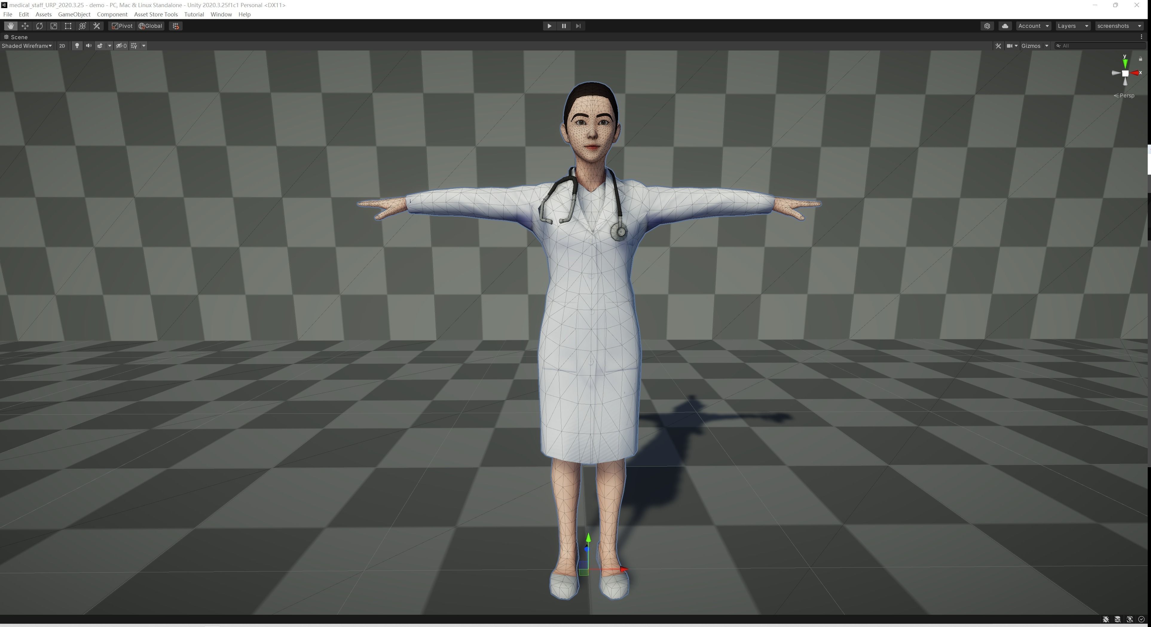Female Doctor Low-poly 3D model_5