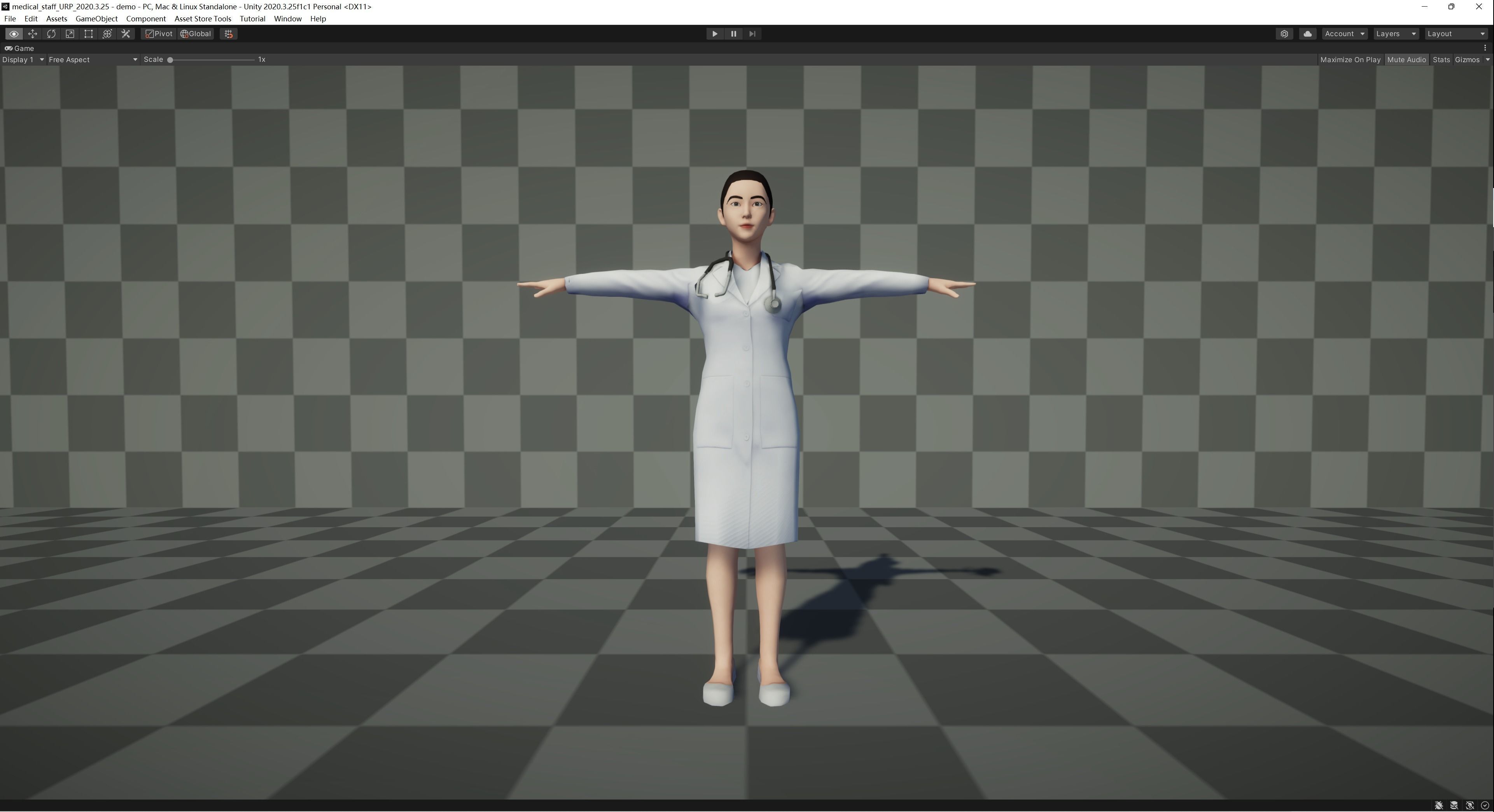 Female Doctor Low-poly 3D model_3