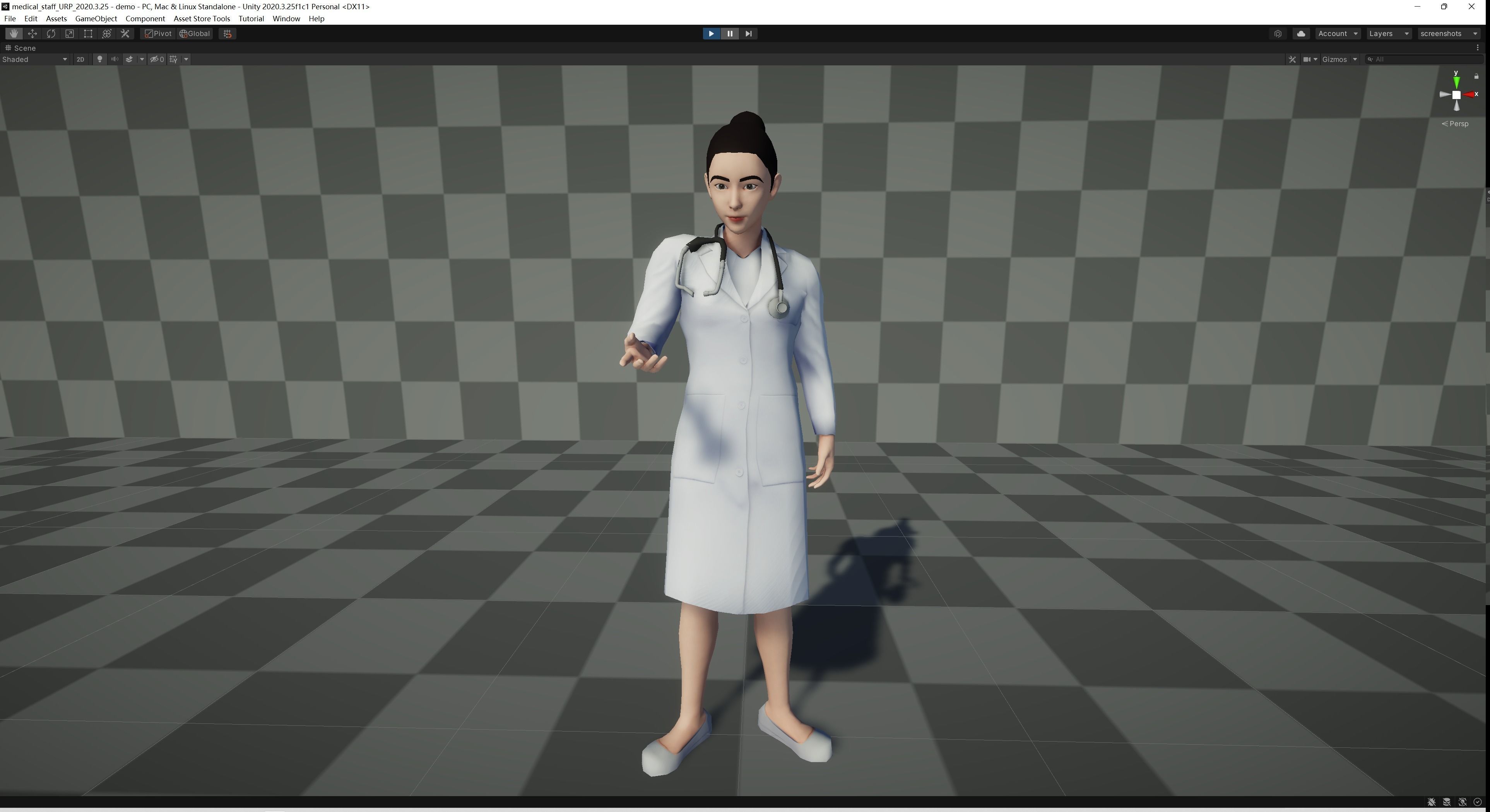 Female Doctor Low-poly 3D model_9