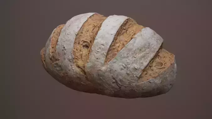 Crunchy Millet Bread Low-poly 3D model