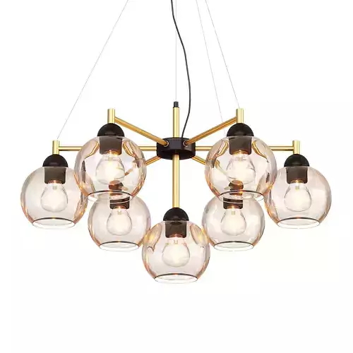 Smoky Sphere Chandelier with Smoky Glass 3D model