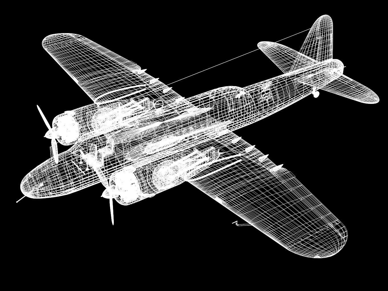 Ki49 Type 100 heavy bomber Donryu 3D model_12
