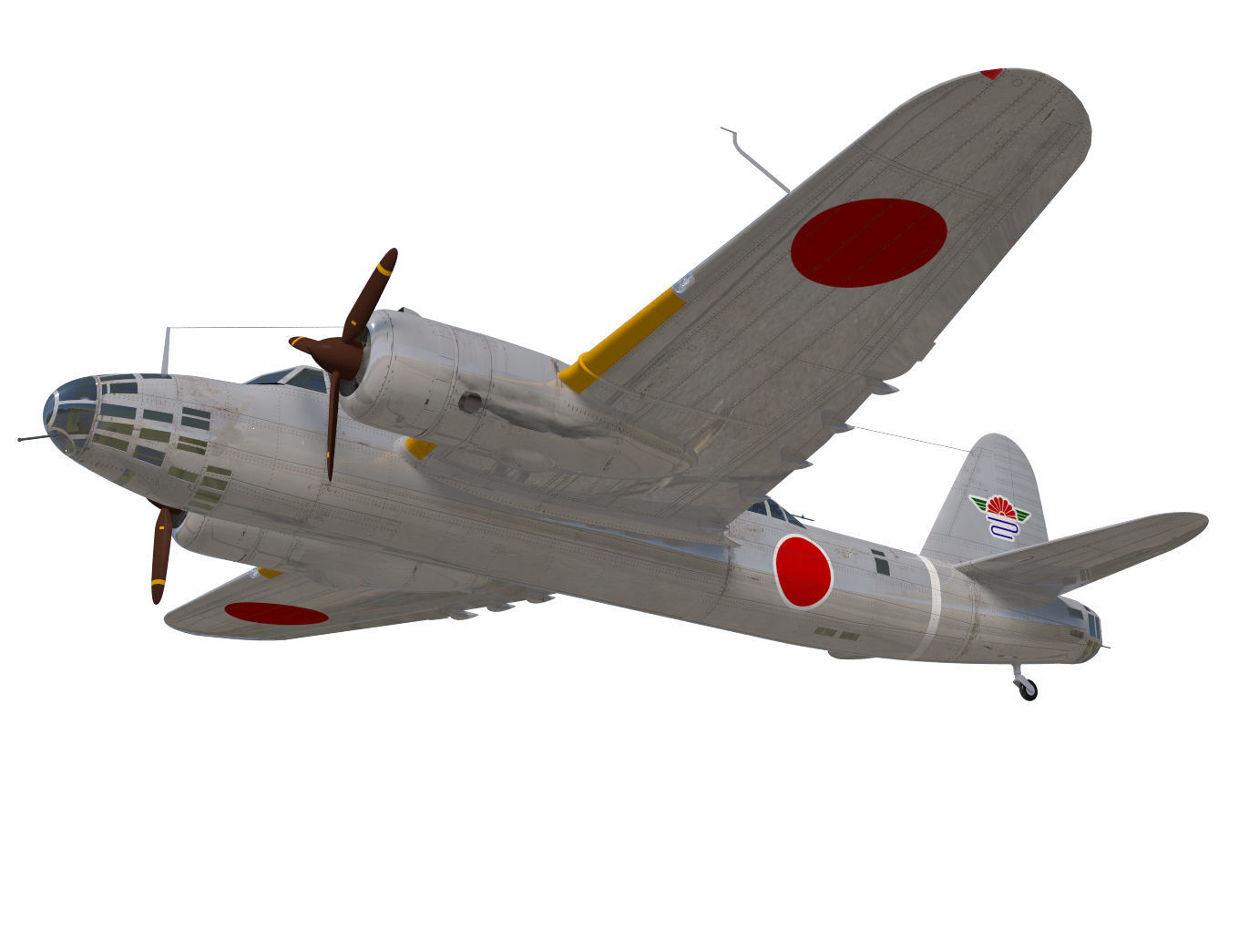 Ki49 Type 100 heavy bomber Donryu 3D model_3