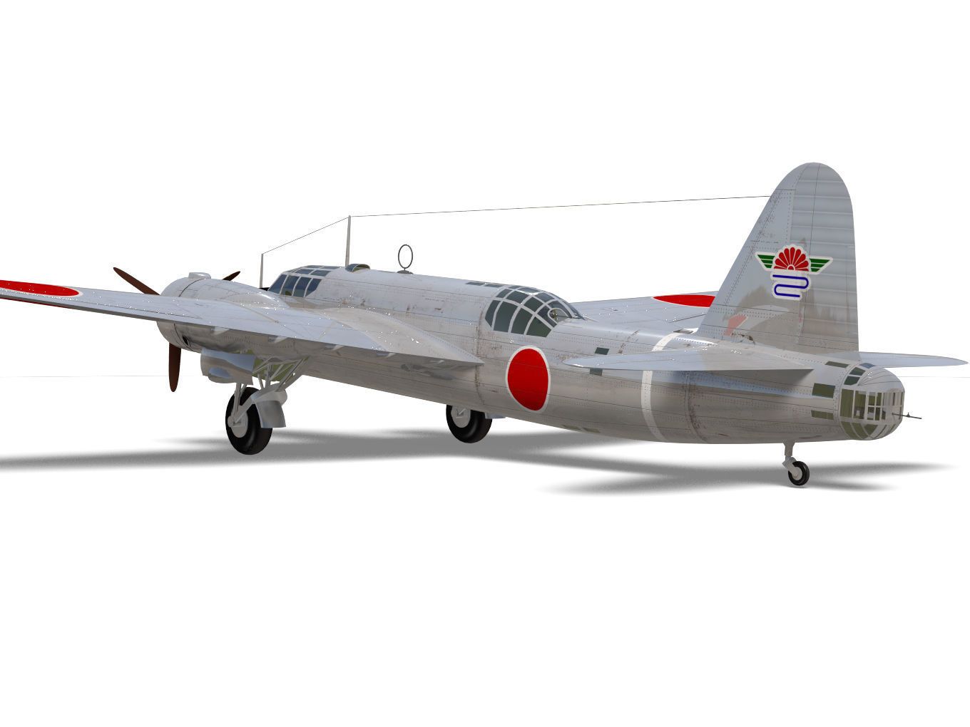 Ki49 Type 100 heavy bomber Donryu 3D model_5