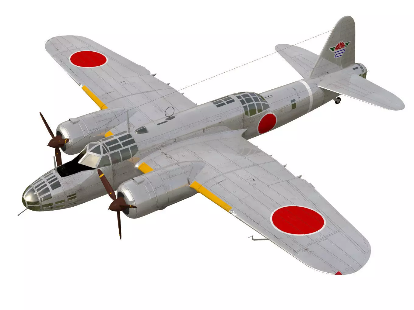 Ki49 Type 100 heavy bomber Donryu 3D model_0
