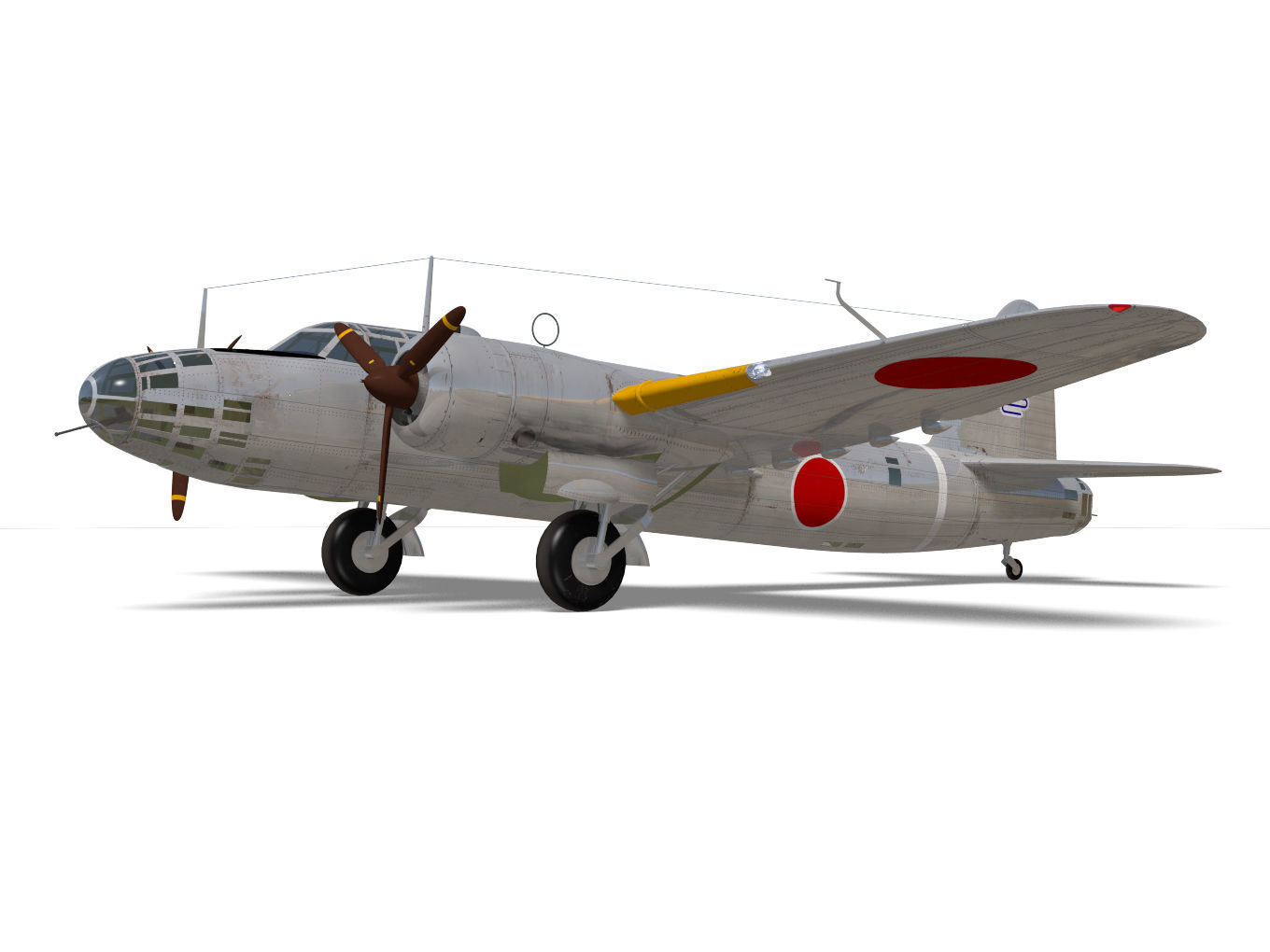 Ki49 Type 100 heavy bomber Donryu 3D model_4